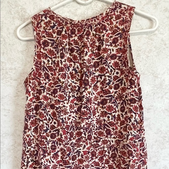 Lucky Brand Sleeveless Pullover Dress Draw String Waist Floral Lined Size Small - Picture 3 of 15